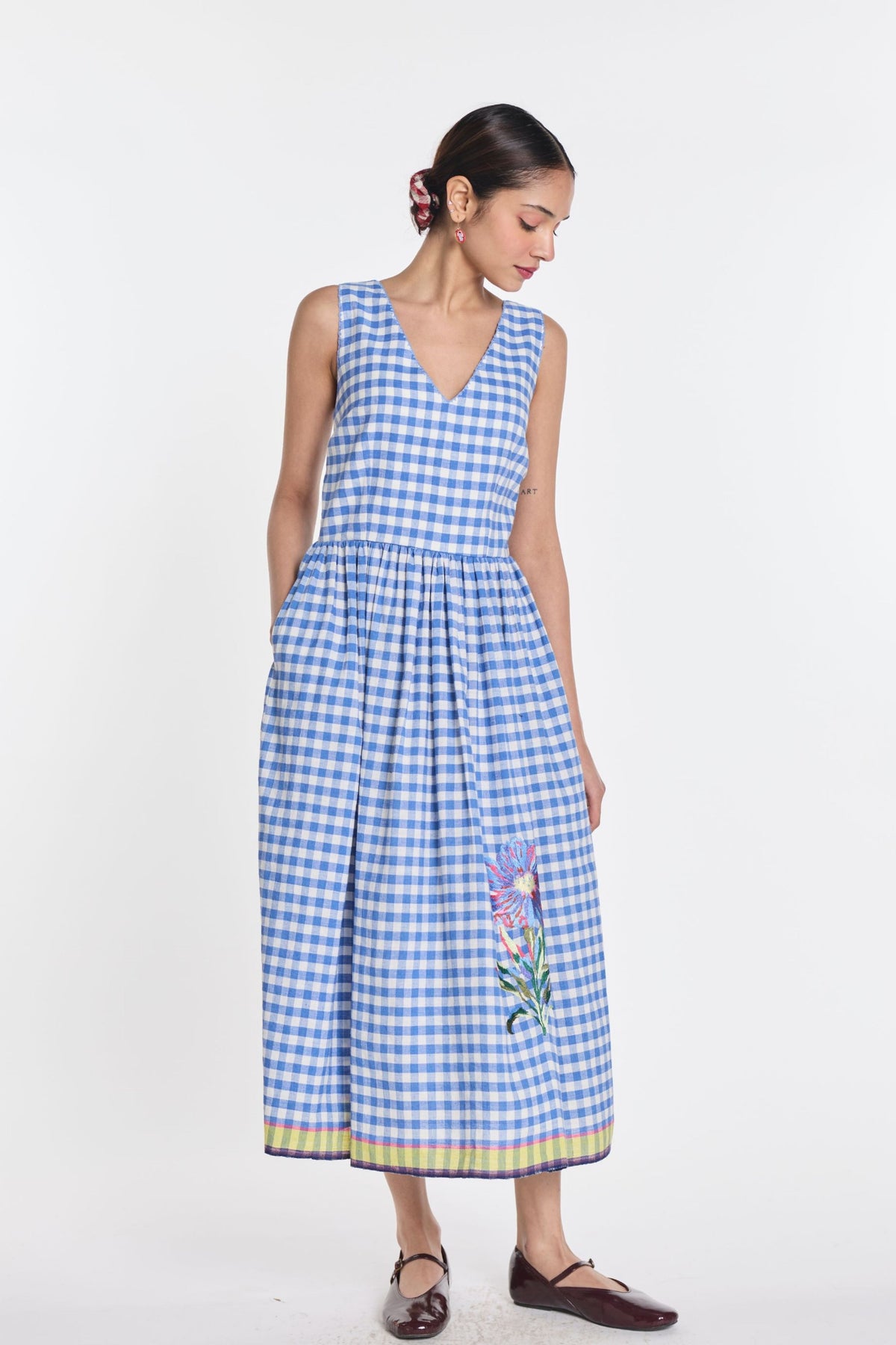 Azure Blue Embroidered Dress