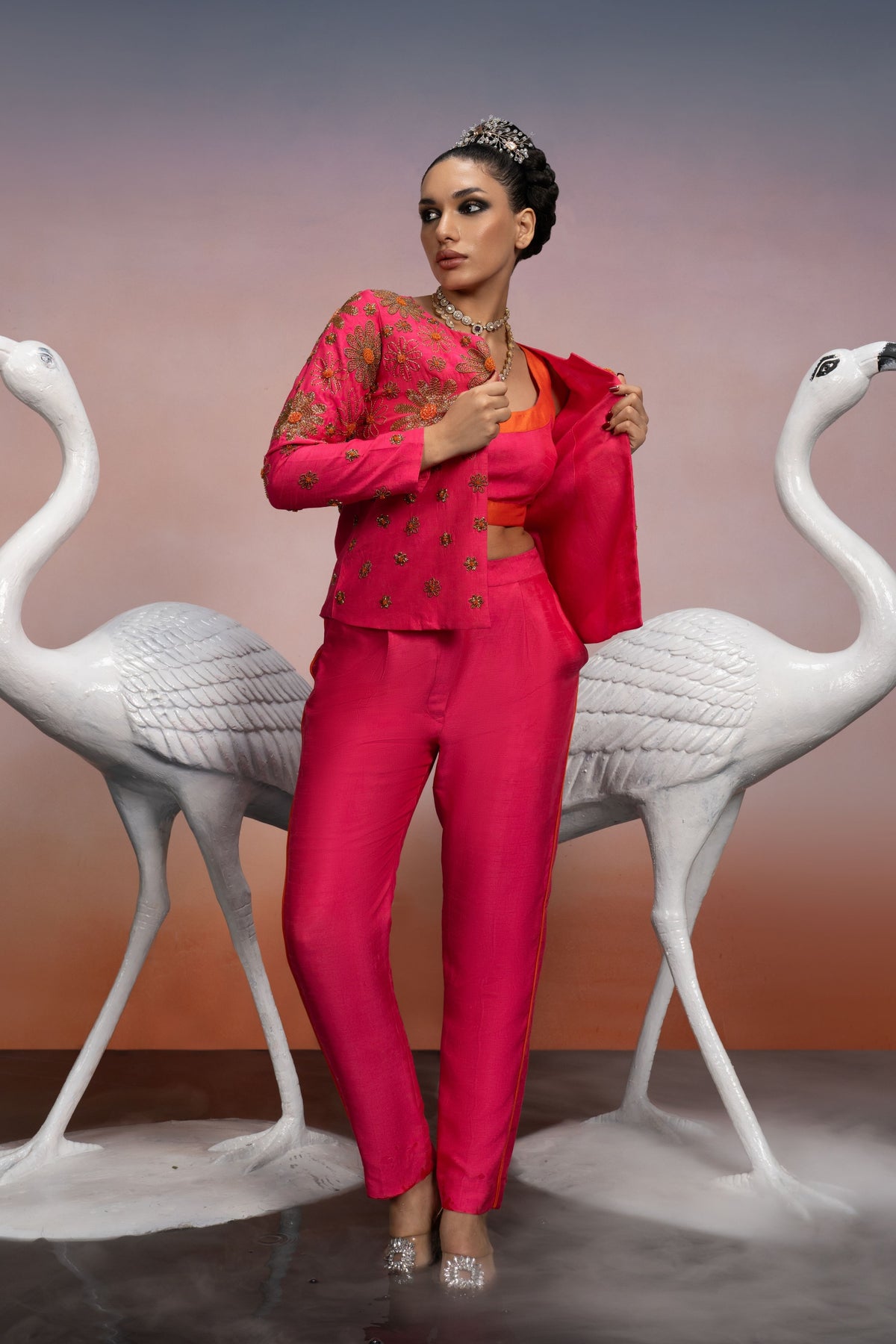 Neon Pink Blazer Set