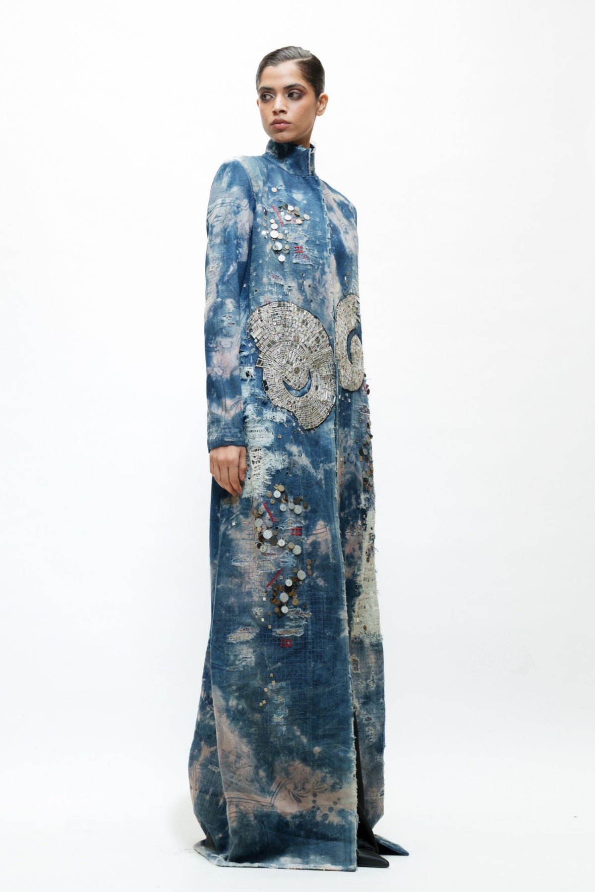 Embroidered Denim Coat