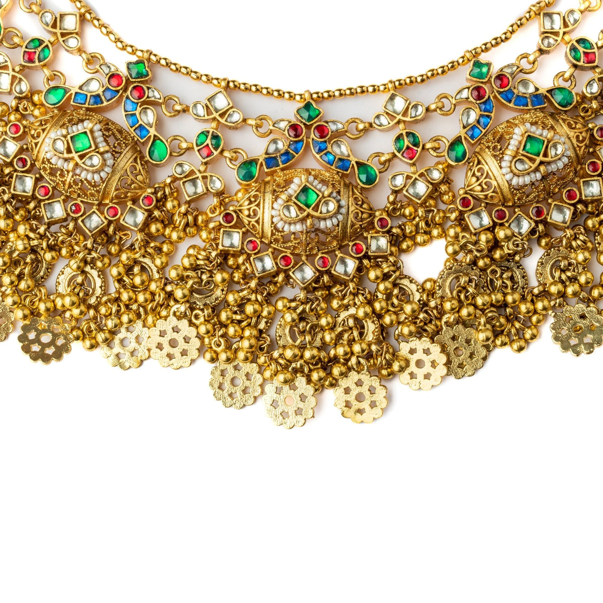 Gold Plated Green Necklace Set