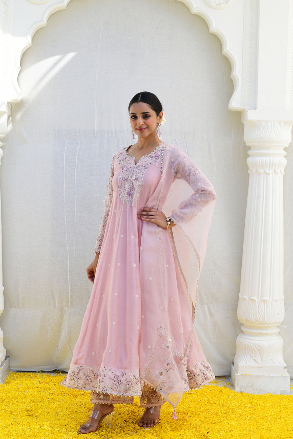 Pink Reef Anarkali set