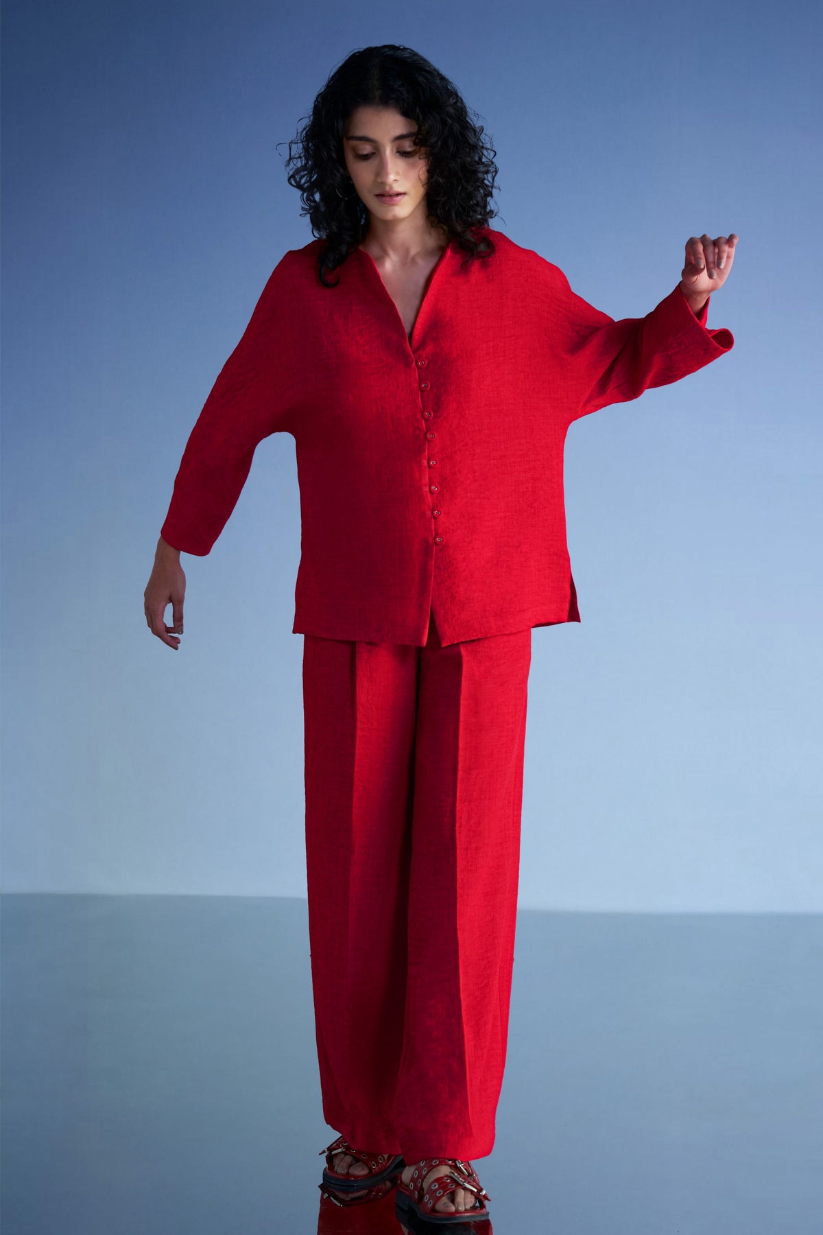 Red Wide-legged Pants