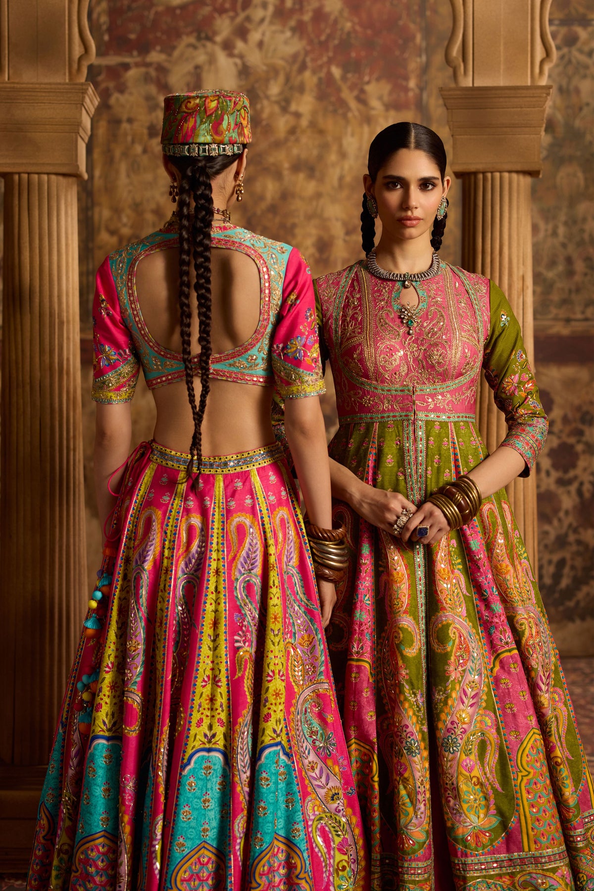 Taroob Olive Green Anarkali Set
