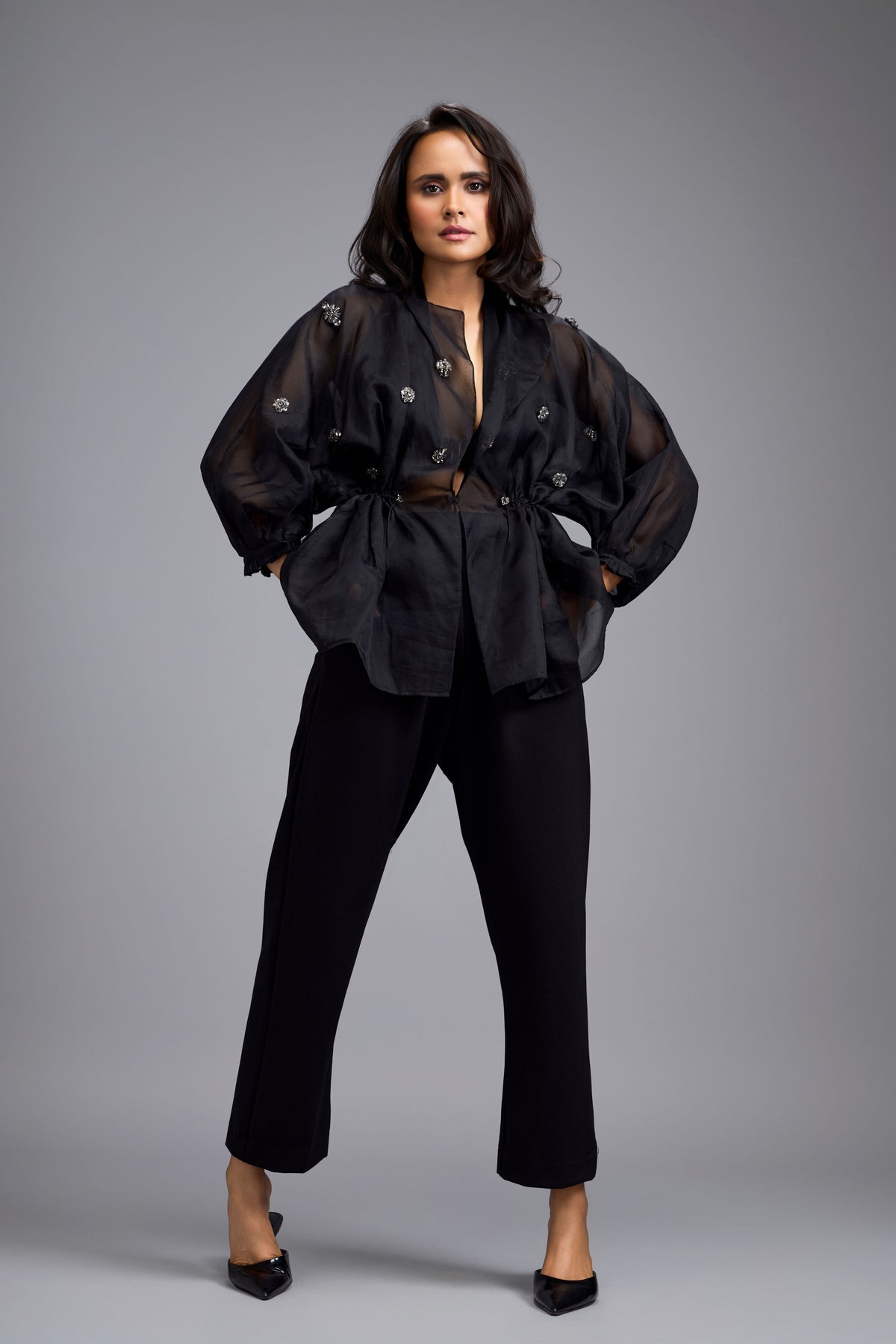 Black Embellished Co-ord Set