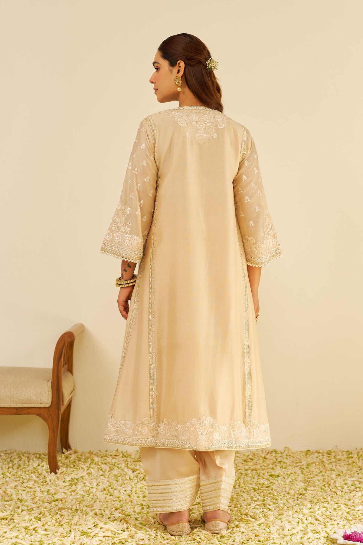 Maaroofa Beige Kurta With Salwar