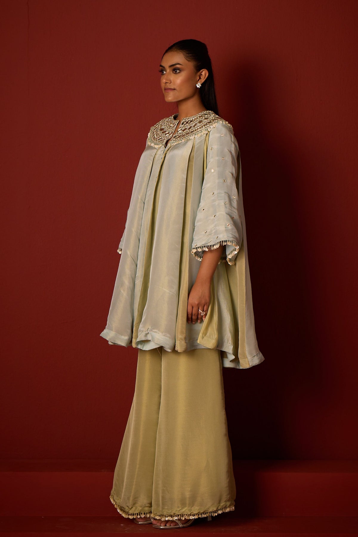 Tissue Mirror Work Panelled Tunic