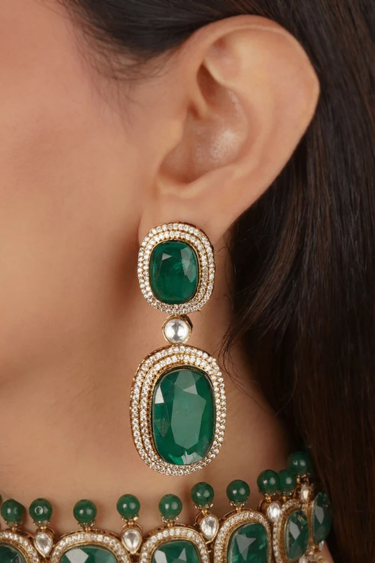 Gold Plated Faux Diamond Necklace Set