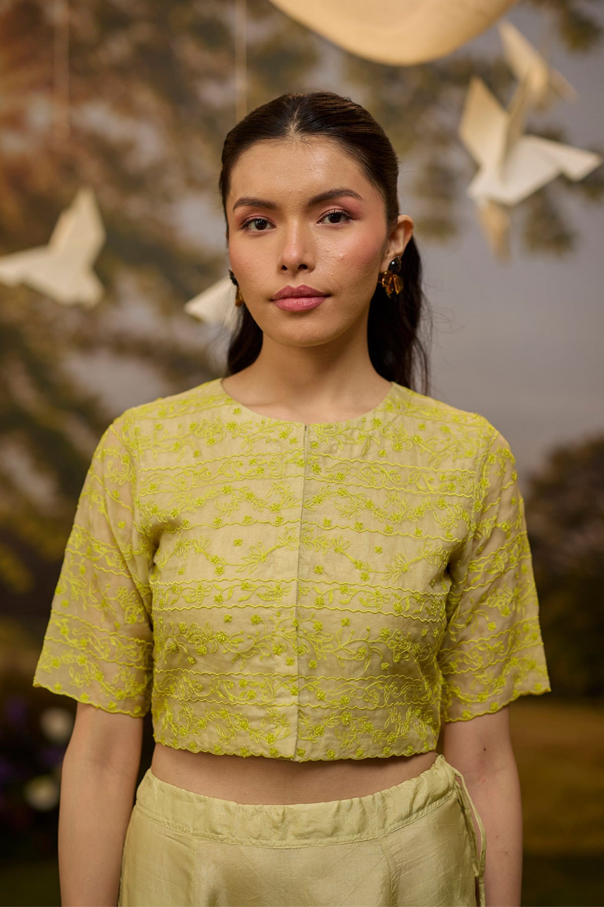 Woodland Stories Embroidered Yellow Blouse