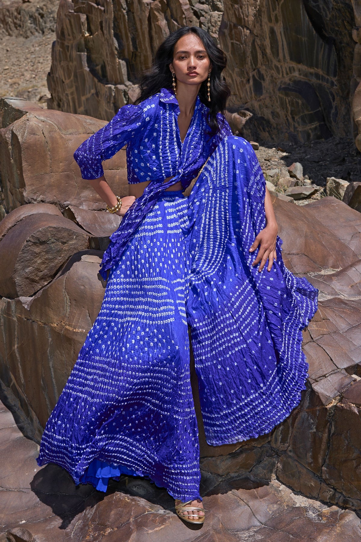 Bandhani Top &amp; Flared Pant