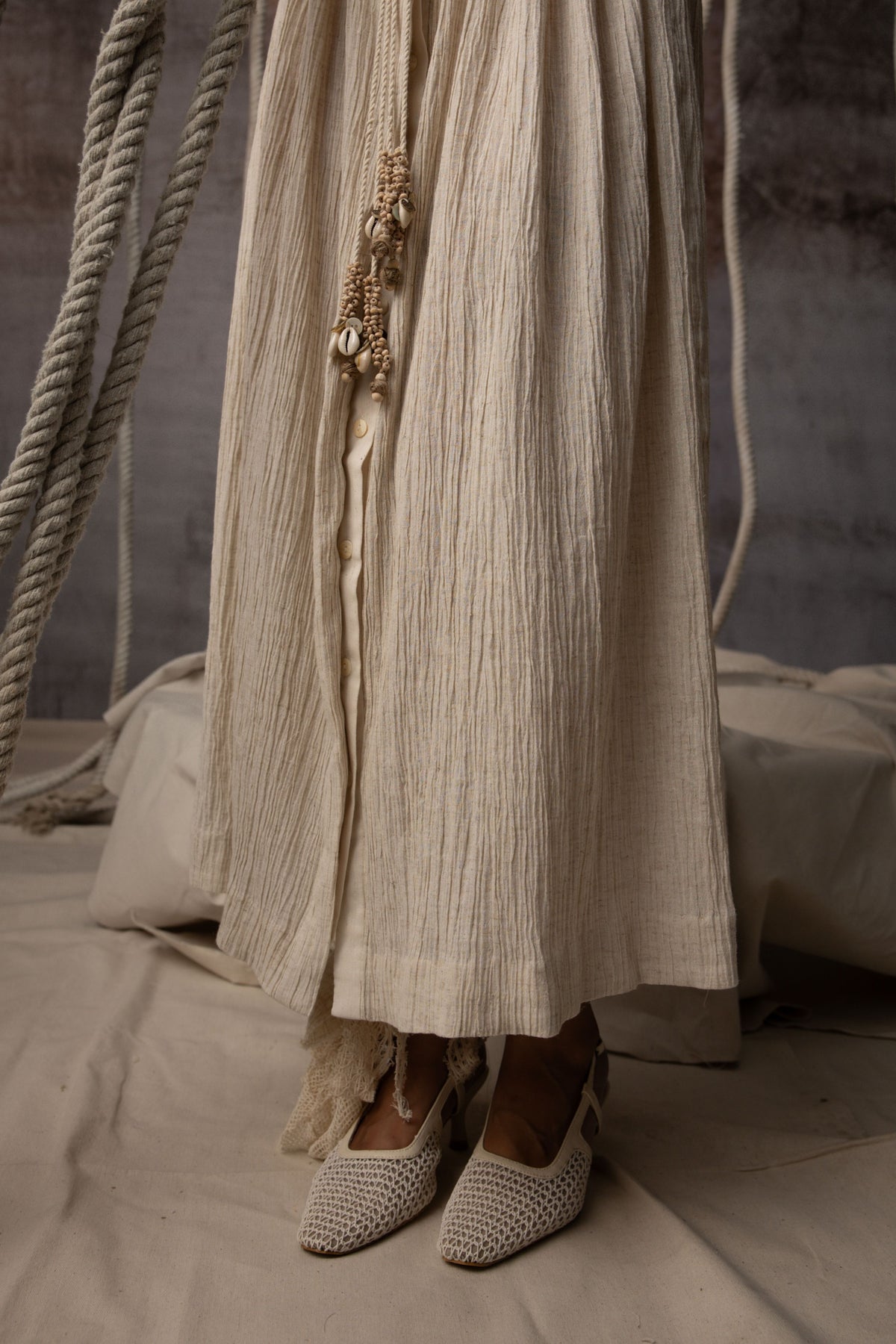 Ivory Flounce  Dress