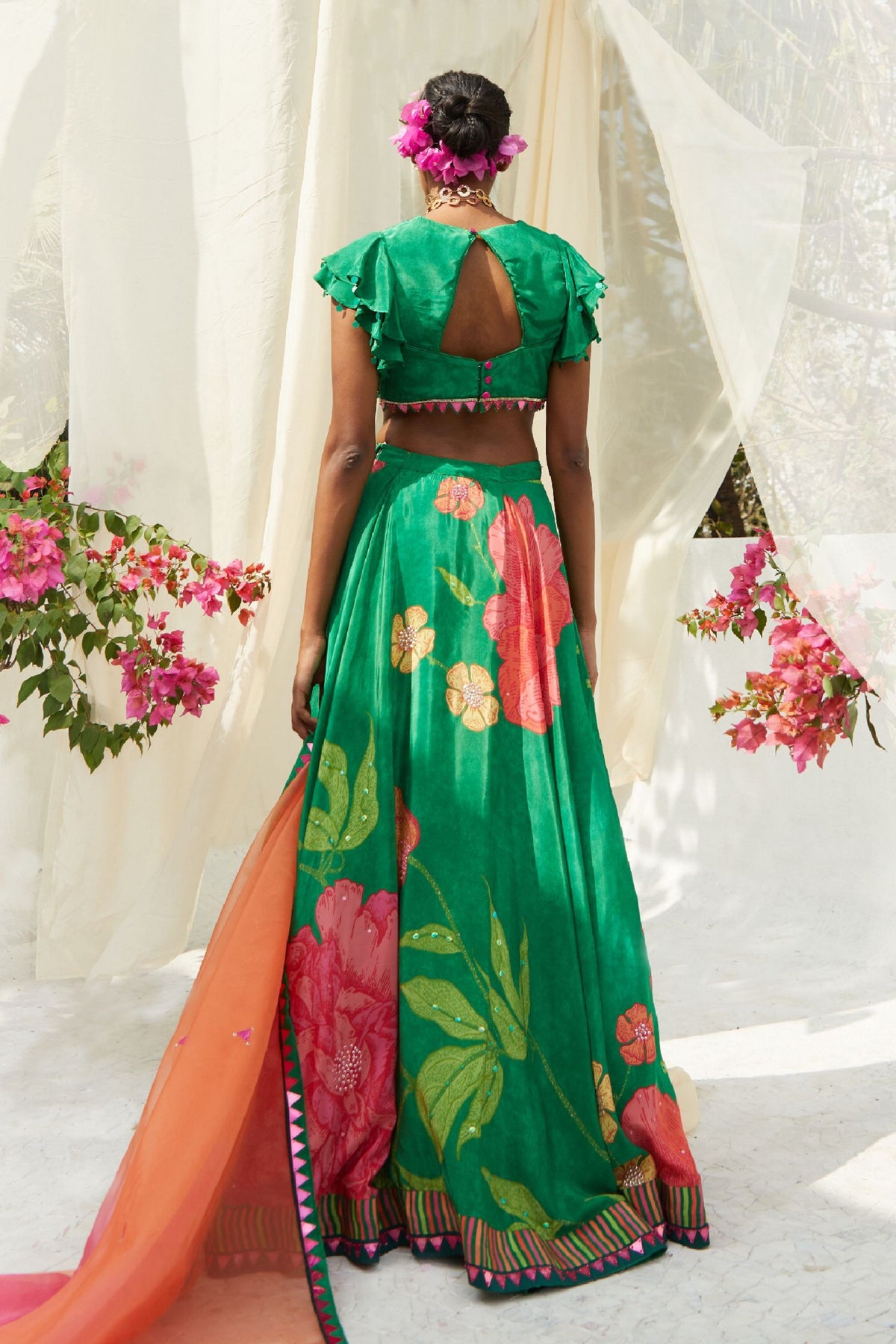Lehenga Set In Green