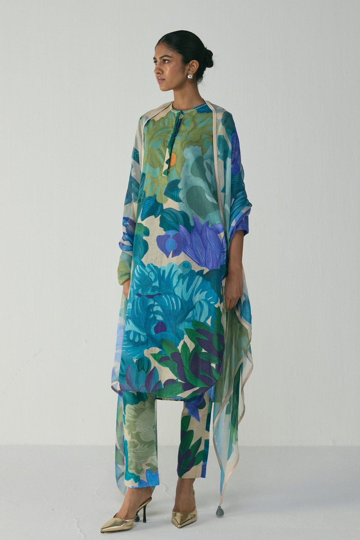 Garden Party Long Cotton Kurta Set