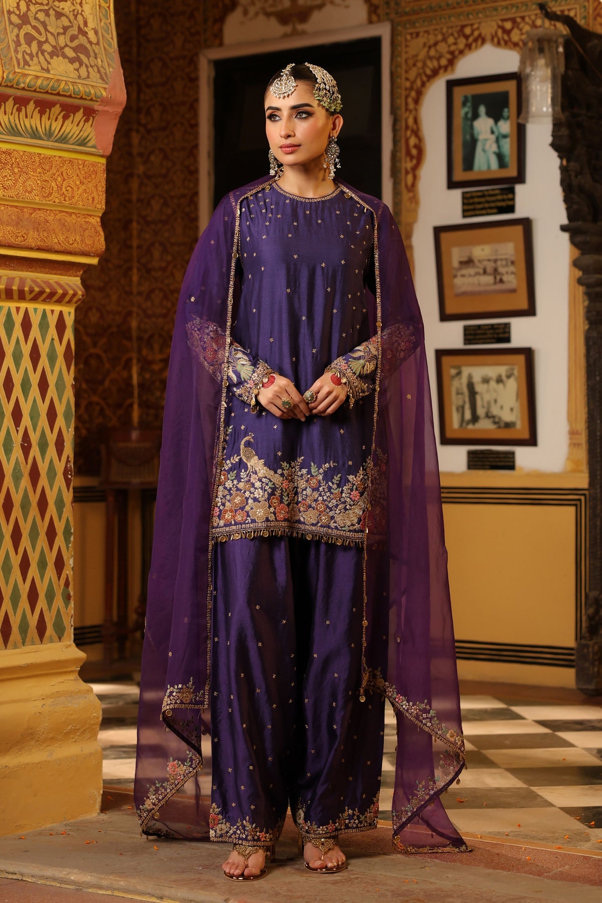 Ahista Purple Short Kurta Set