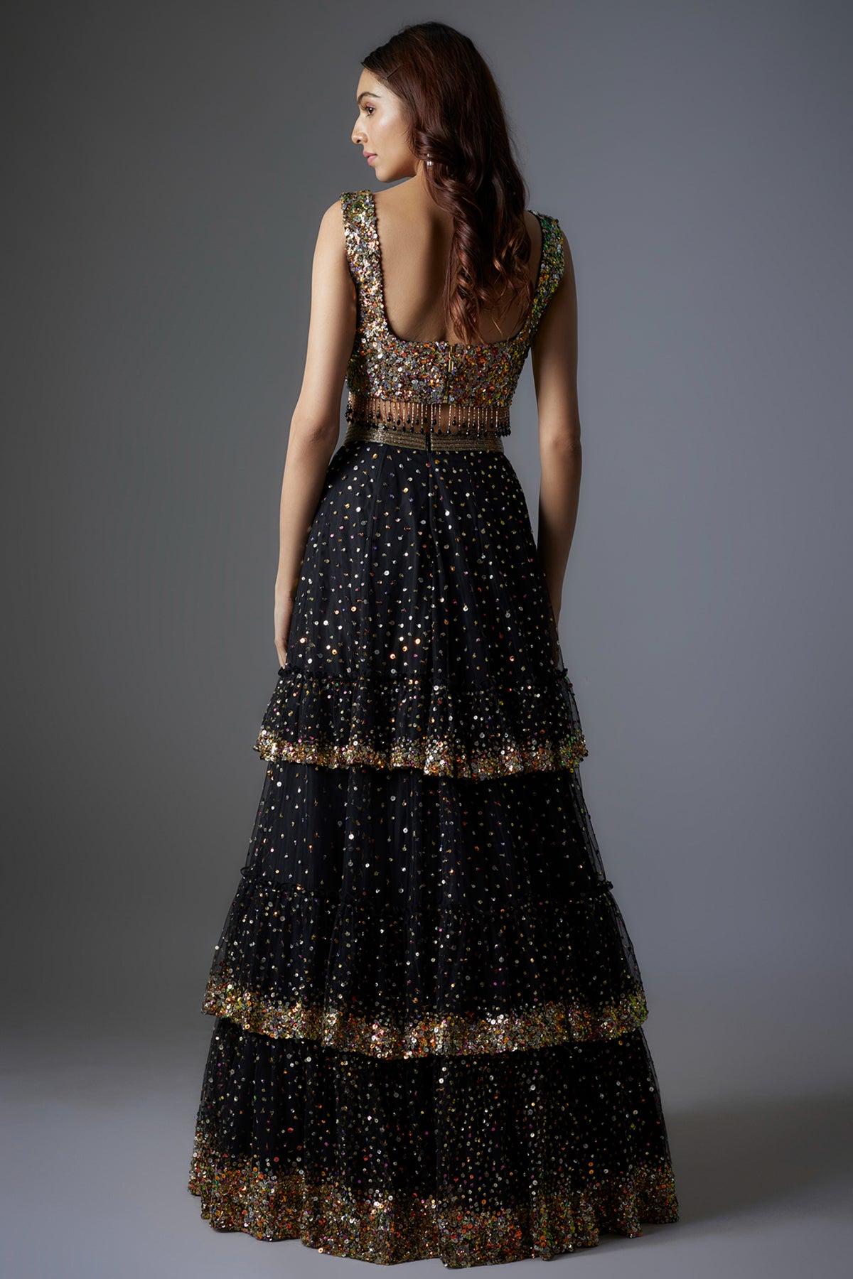 Black Embroidered Lehenga Set