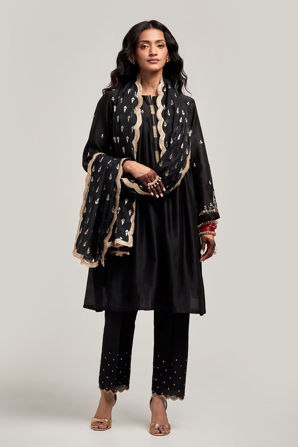 Black Short Kurta Set