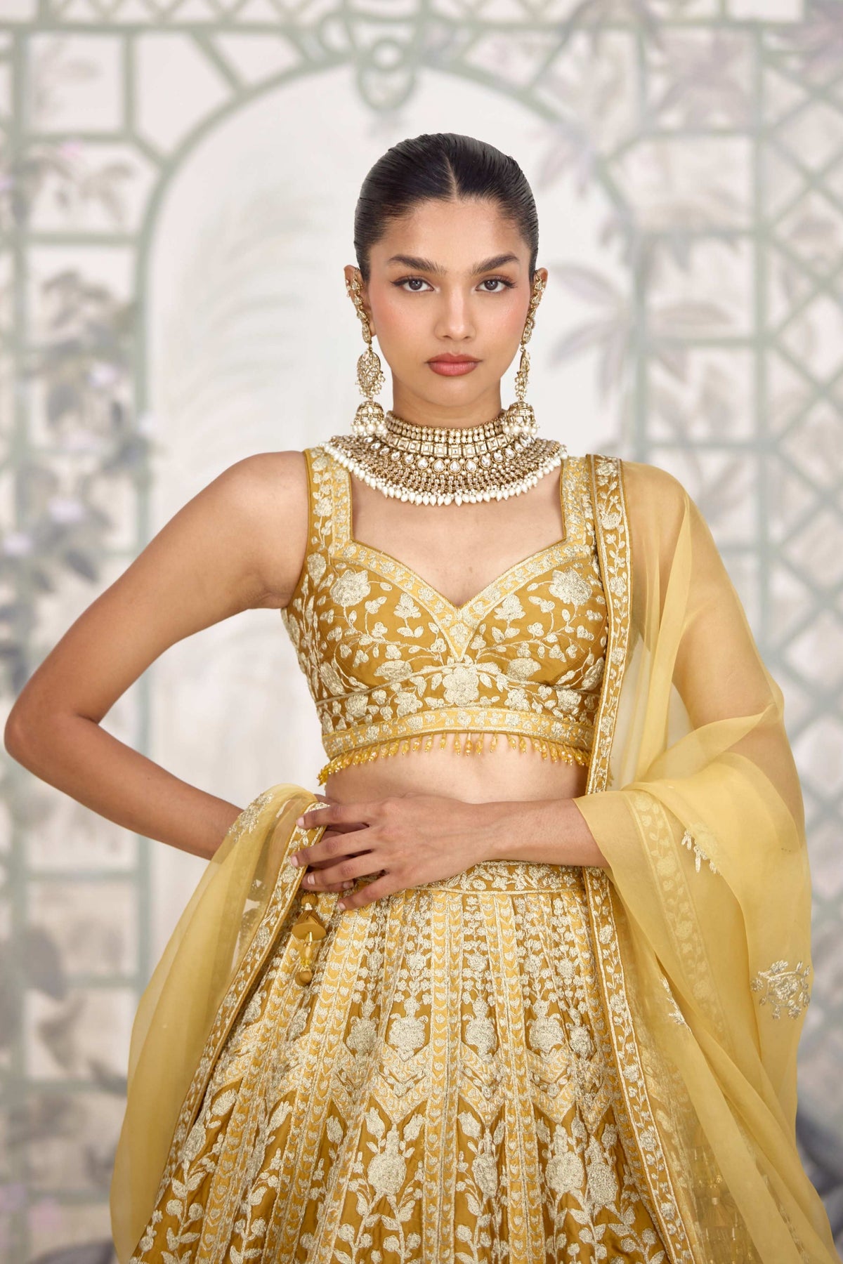 Yellow Mustard Lehenga Set