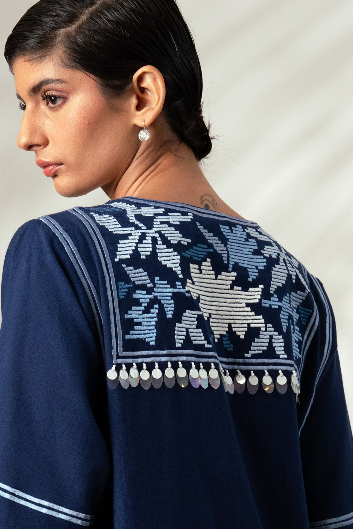 Marlin Indigo Modest Midi Dress