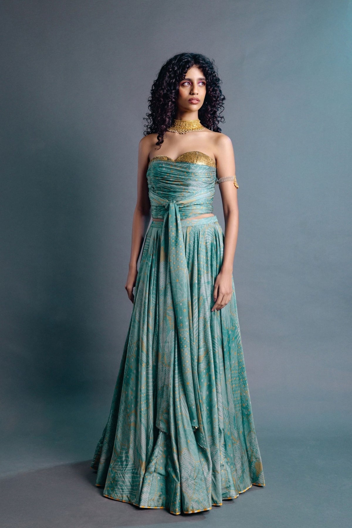 Sage Green Corset Skirt Set