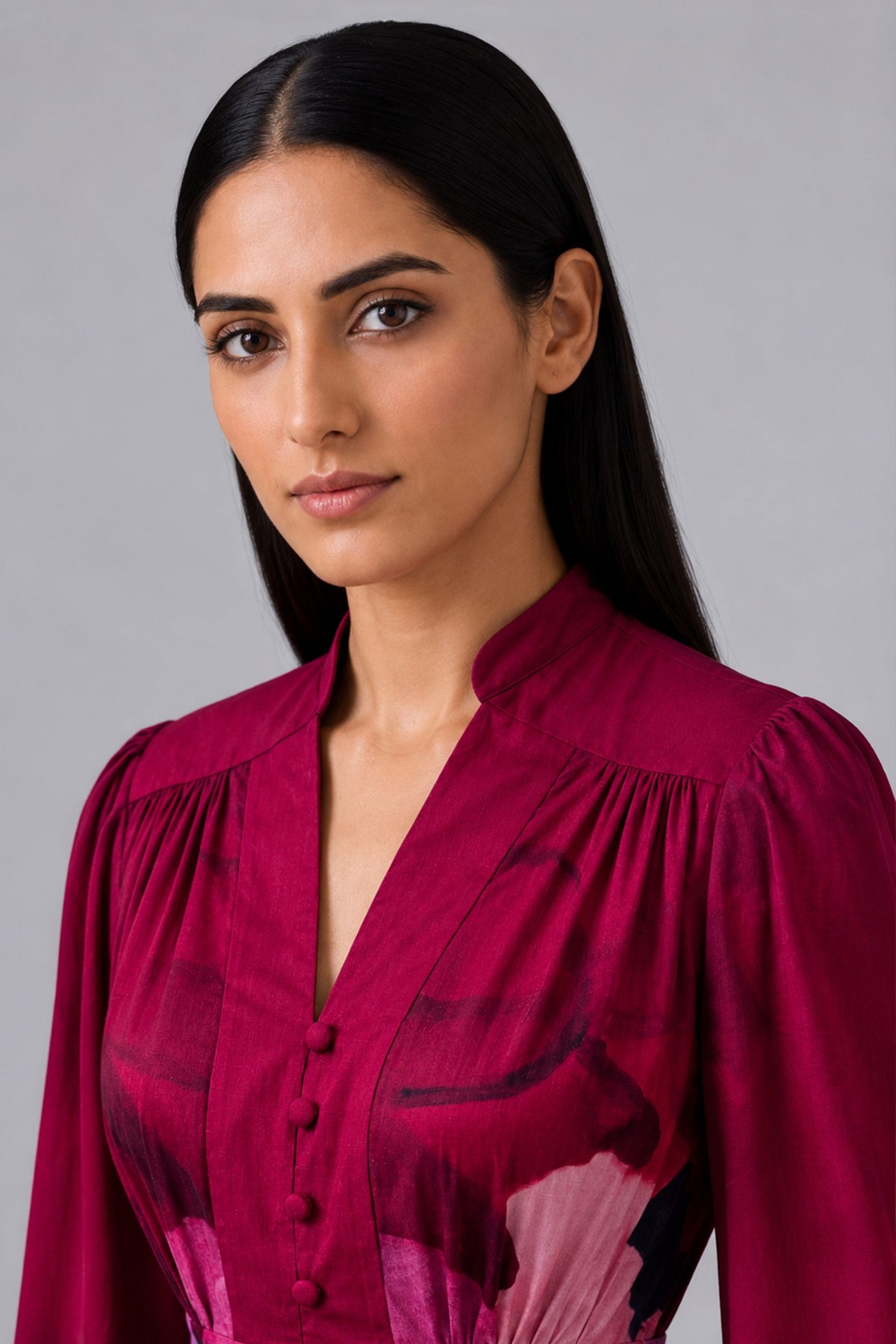 Vela Gathered Midi Dress