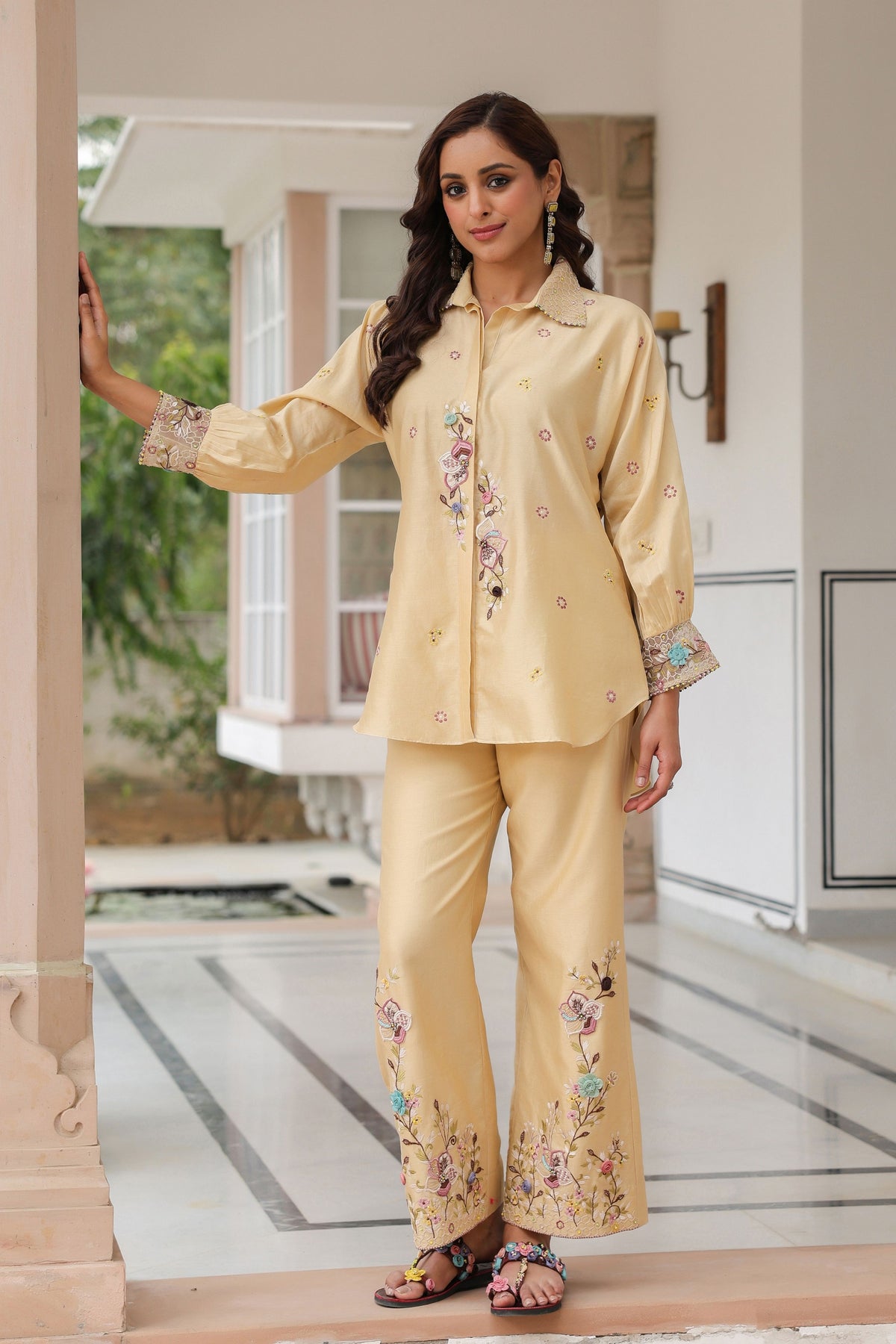 Gulzar Threadwork Ivory Co-ord Set