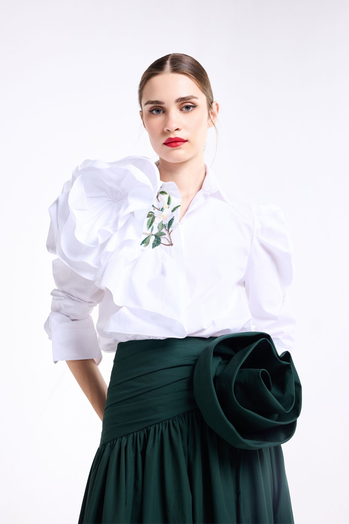 White Ruffled Shirt