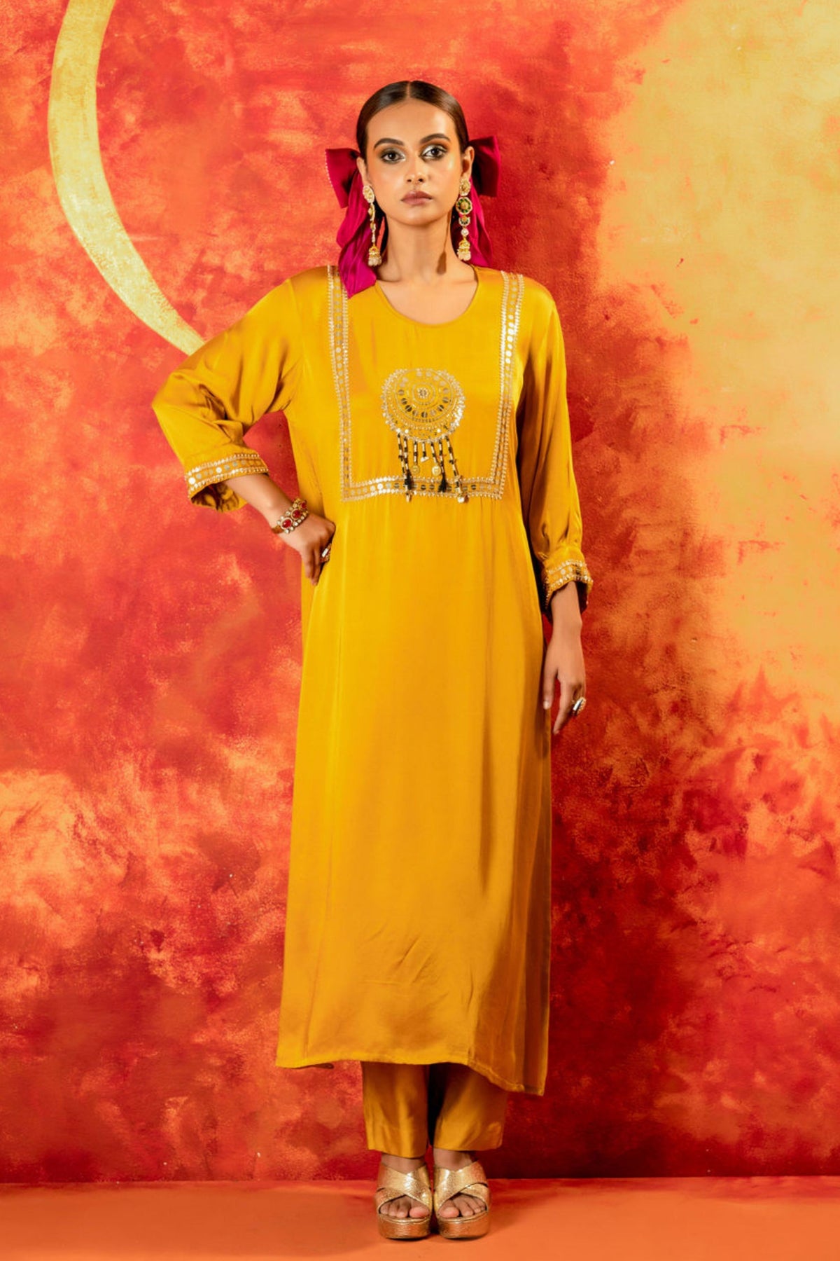 Mahi Mustard Straight Kurta Set