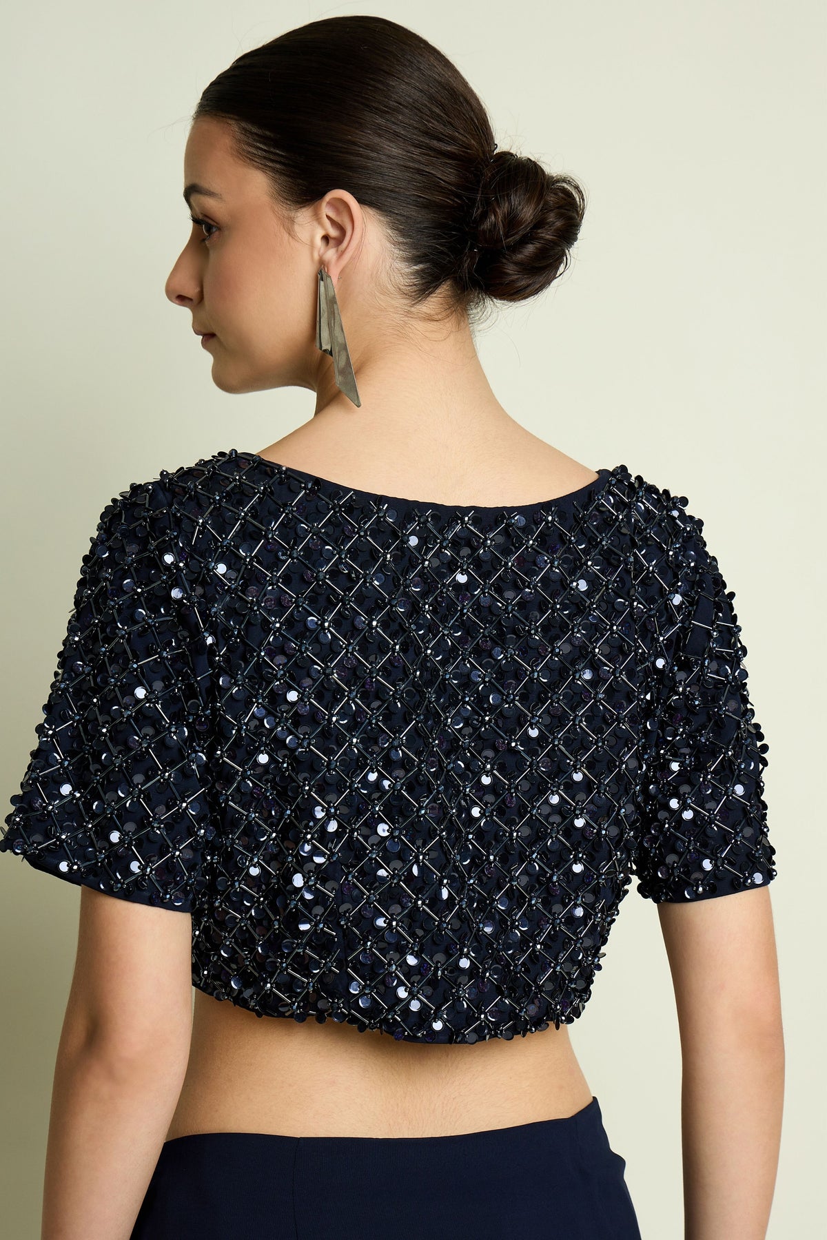 Navy Crystal Blouse