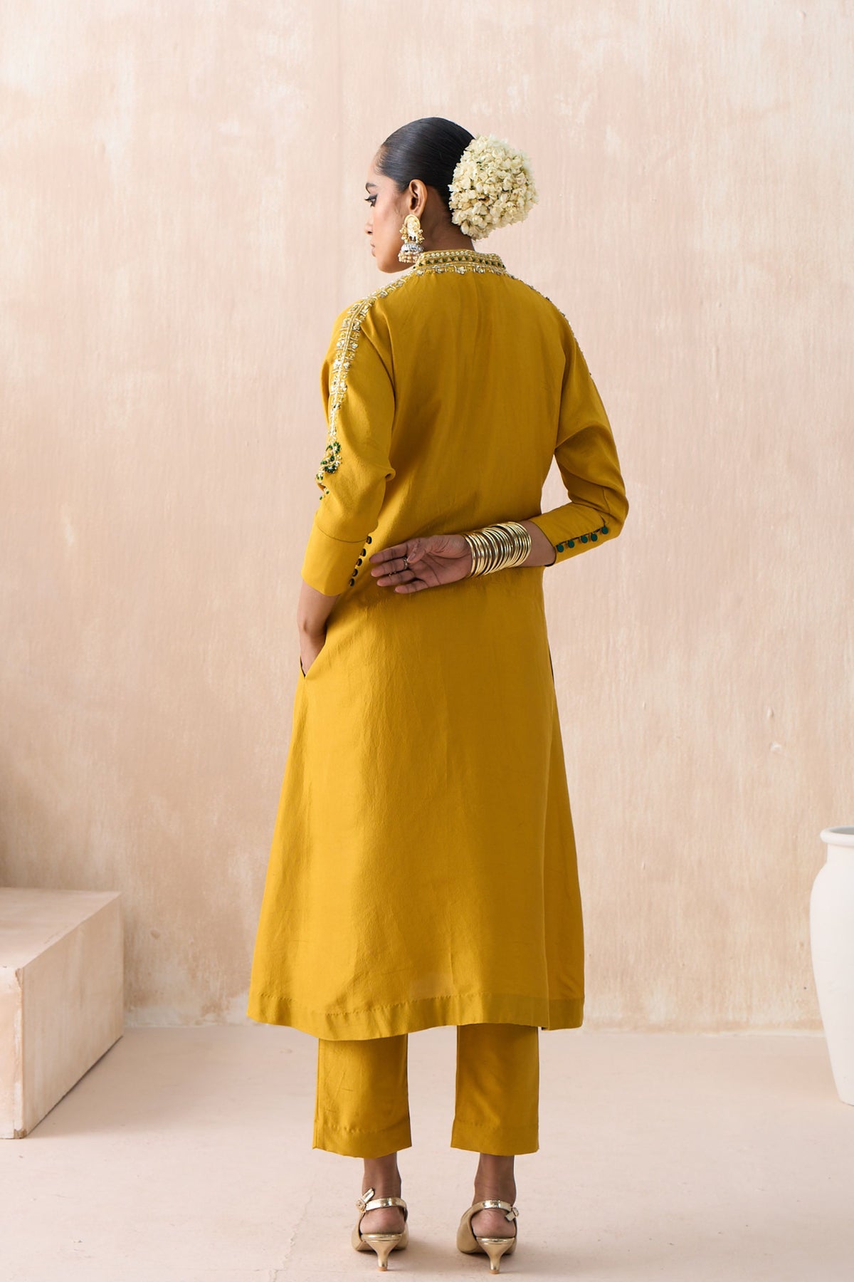 Mustard Kaftan Set