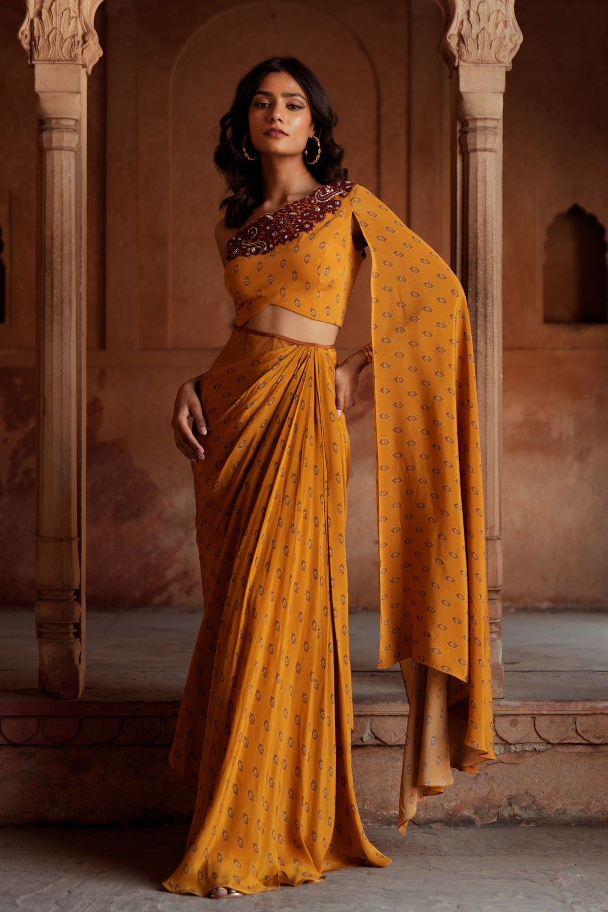 Golden Yellow Corset Drape Set