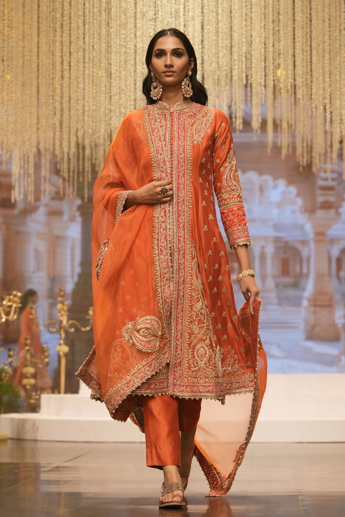 Burnt Orange A-line Jacket Set