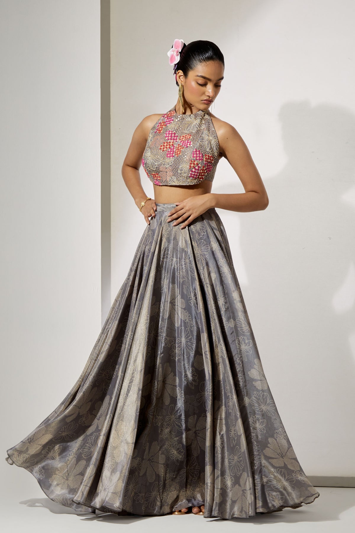 Midnight Bloom Lehenga Set