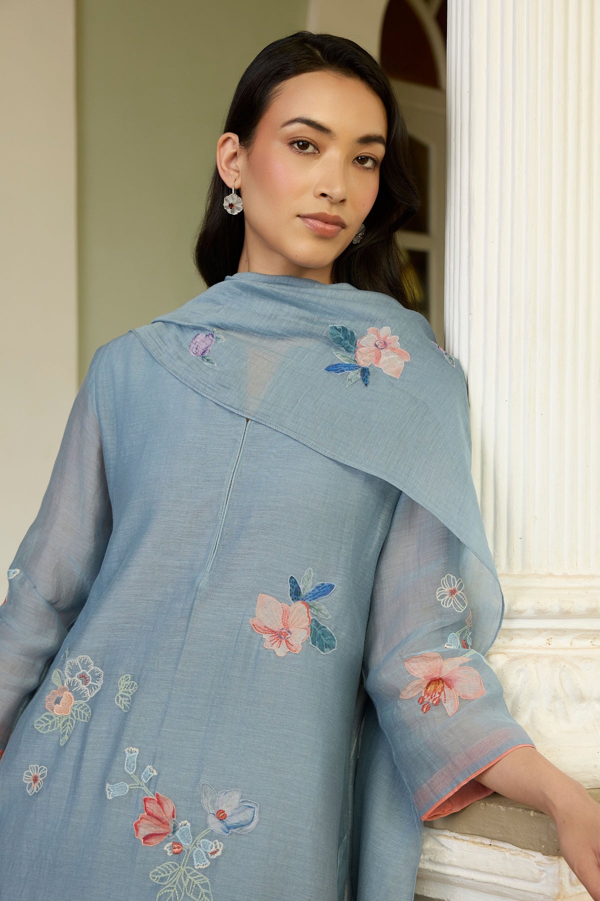 Mist Applique Kurta Set