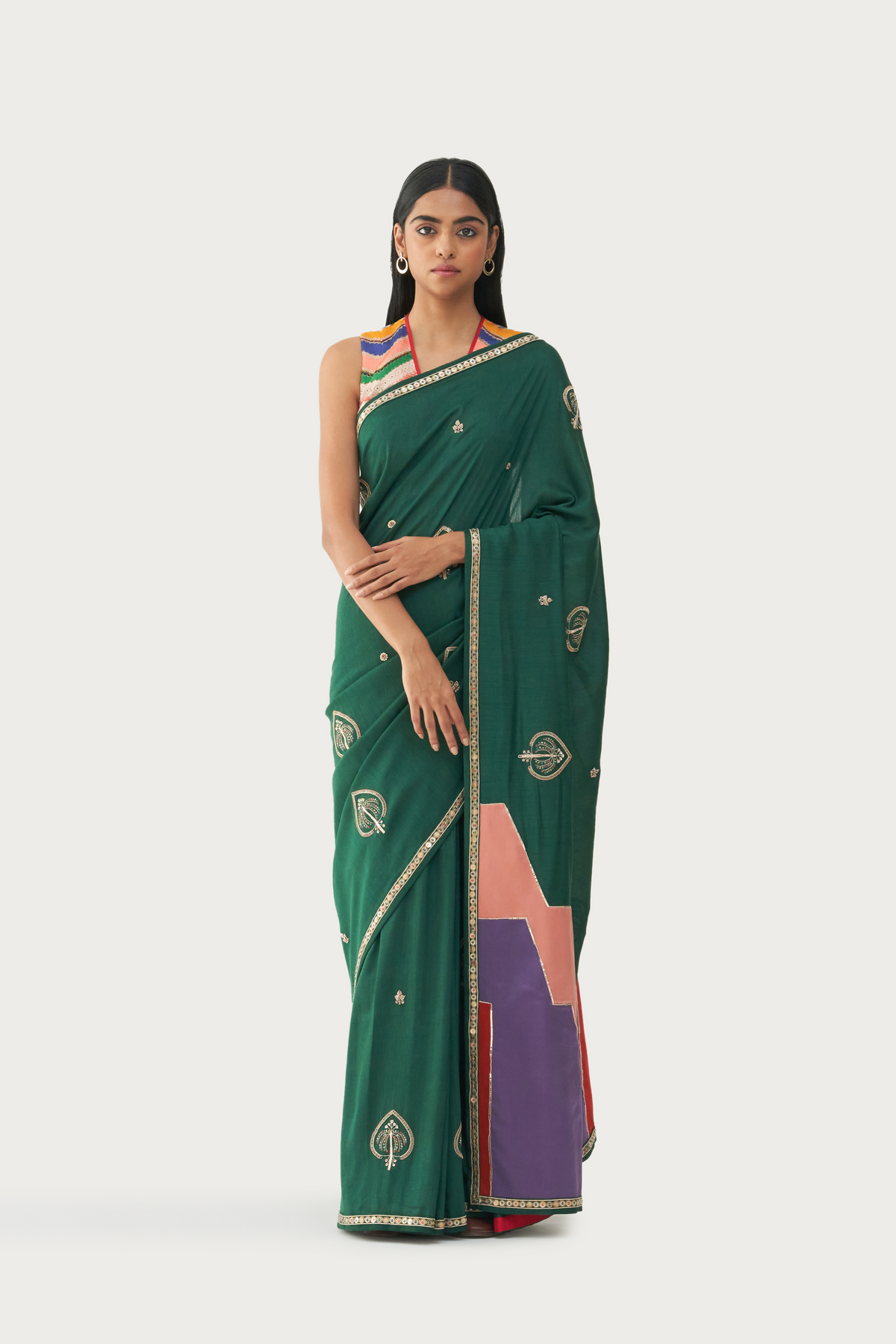 Amara olive saree