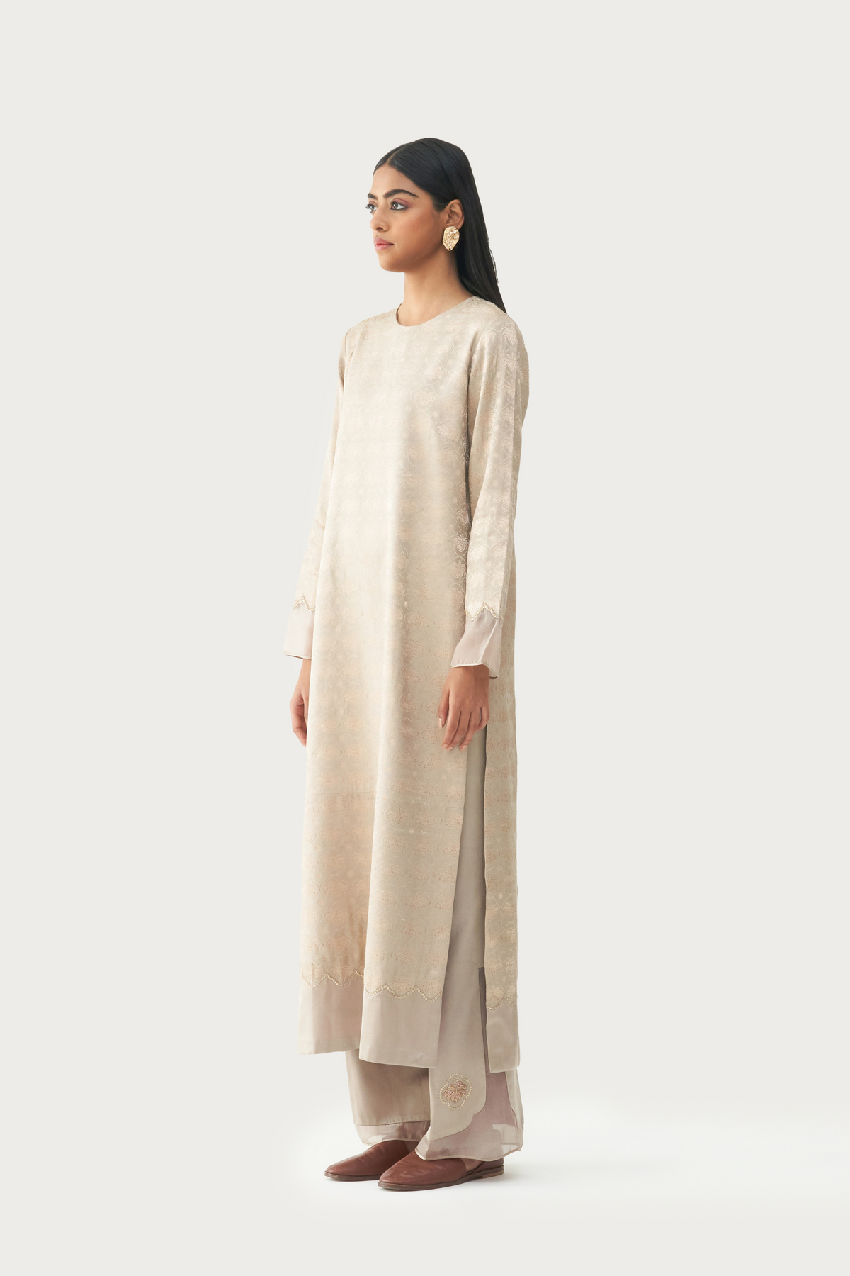 Grey kurta pant set