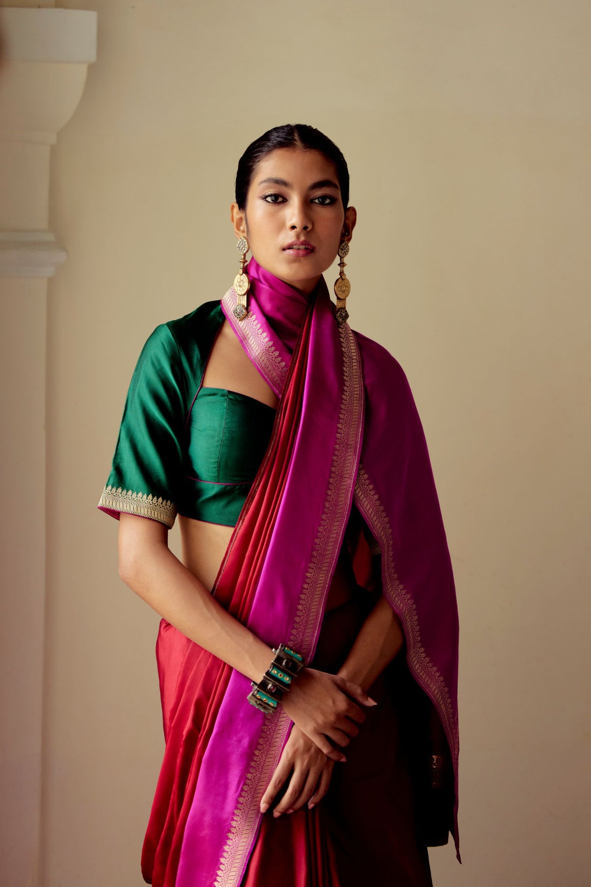 Rajnandini Magenta and Red Saree