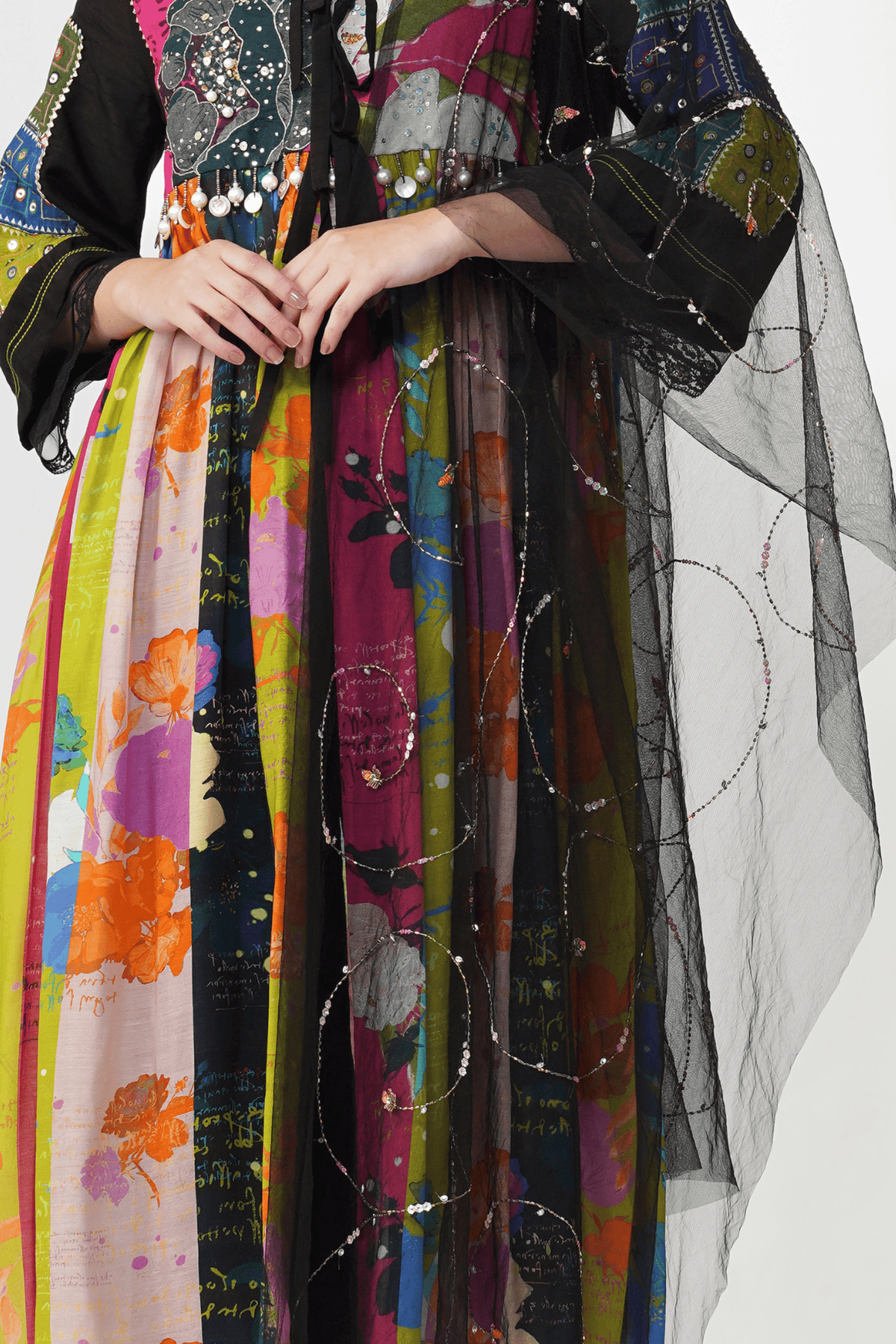 Banjara Bloom Anarkali Set With Sparkly Dupatta