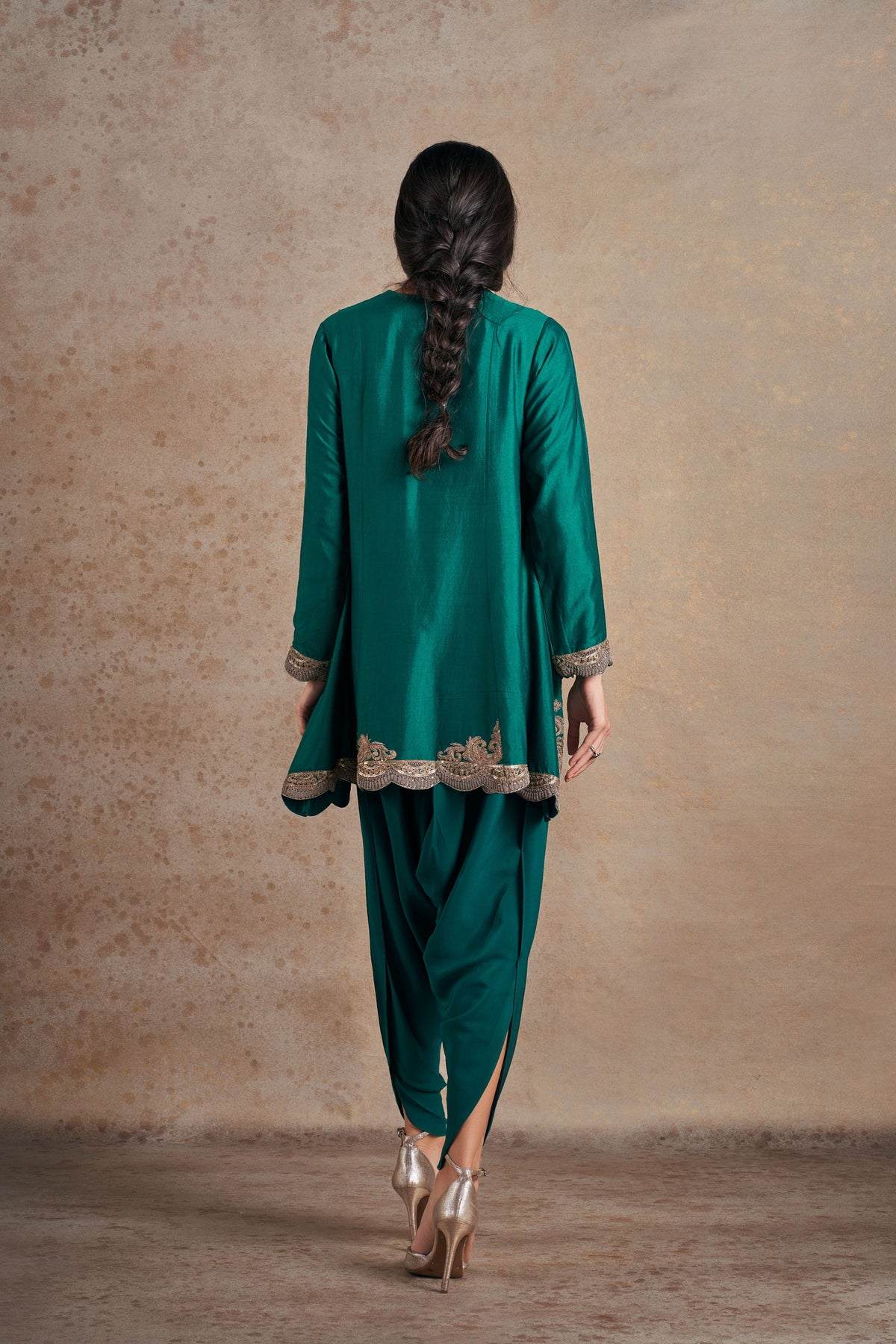 Luxurious Emerald Ethnic Peplum Set