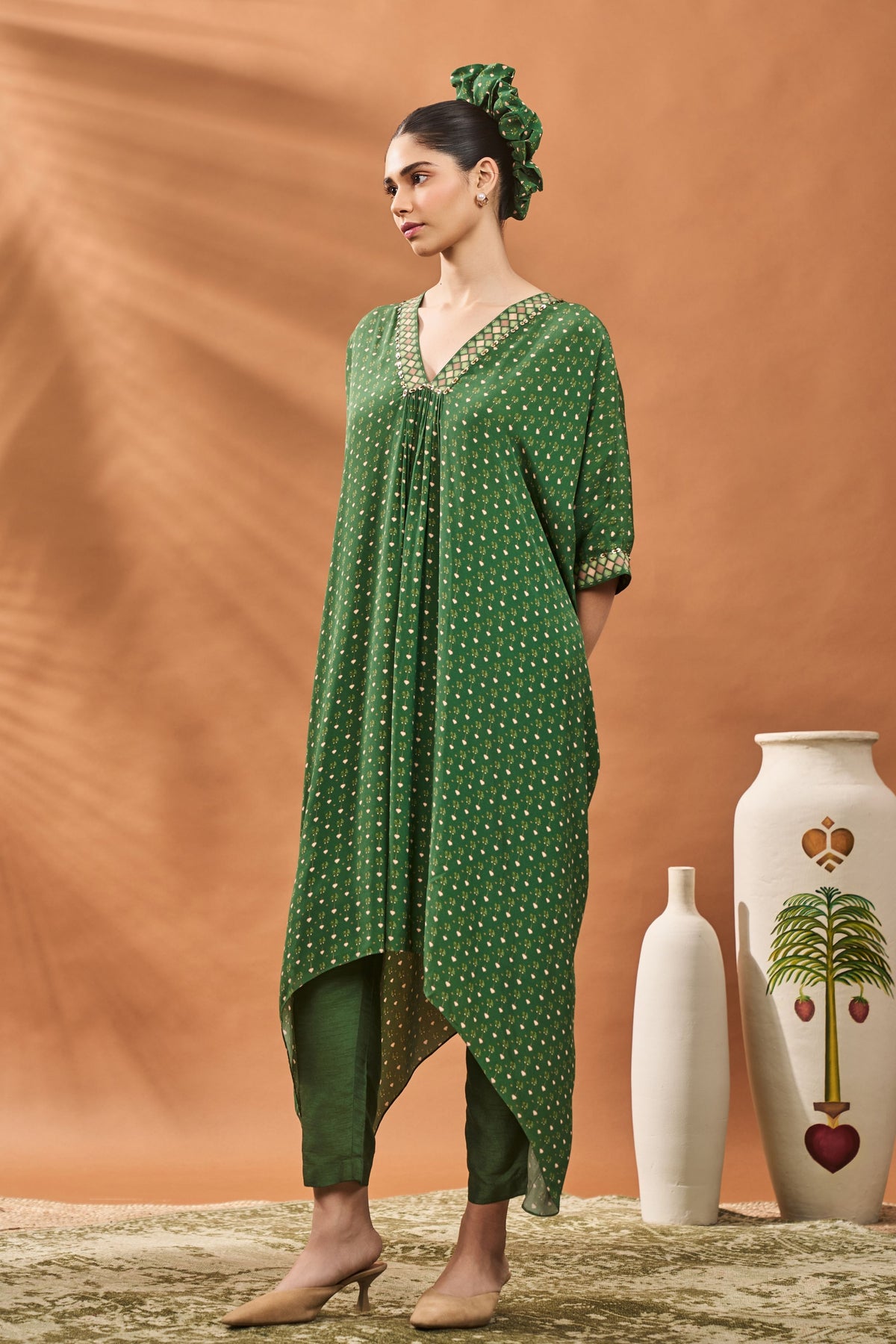Green Tree of Hearts Tunic Set