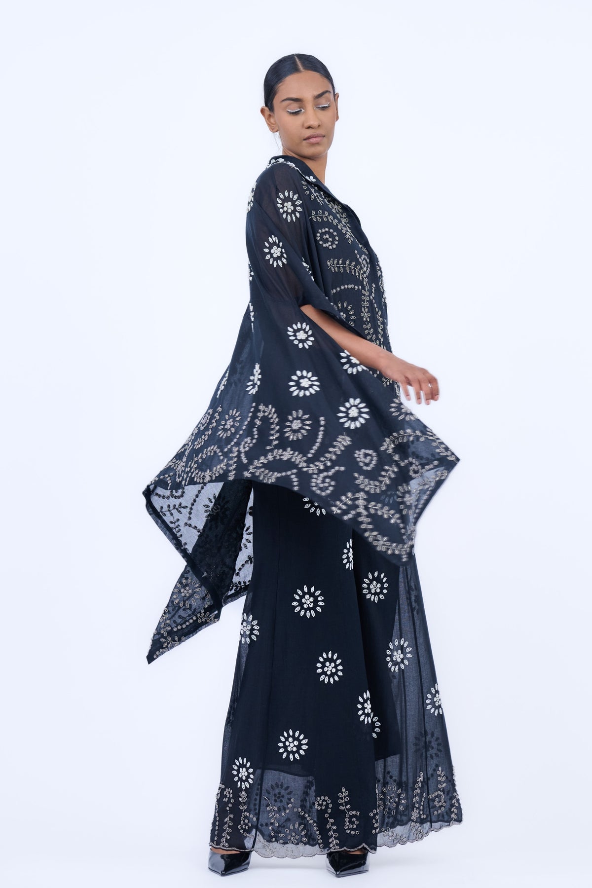 Black &amp; Silver Cotton Cape