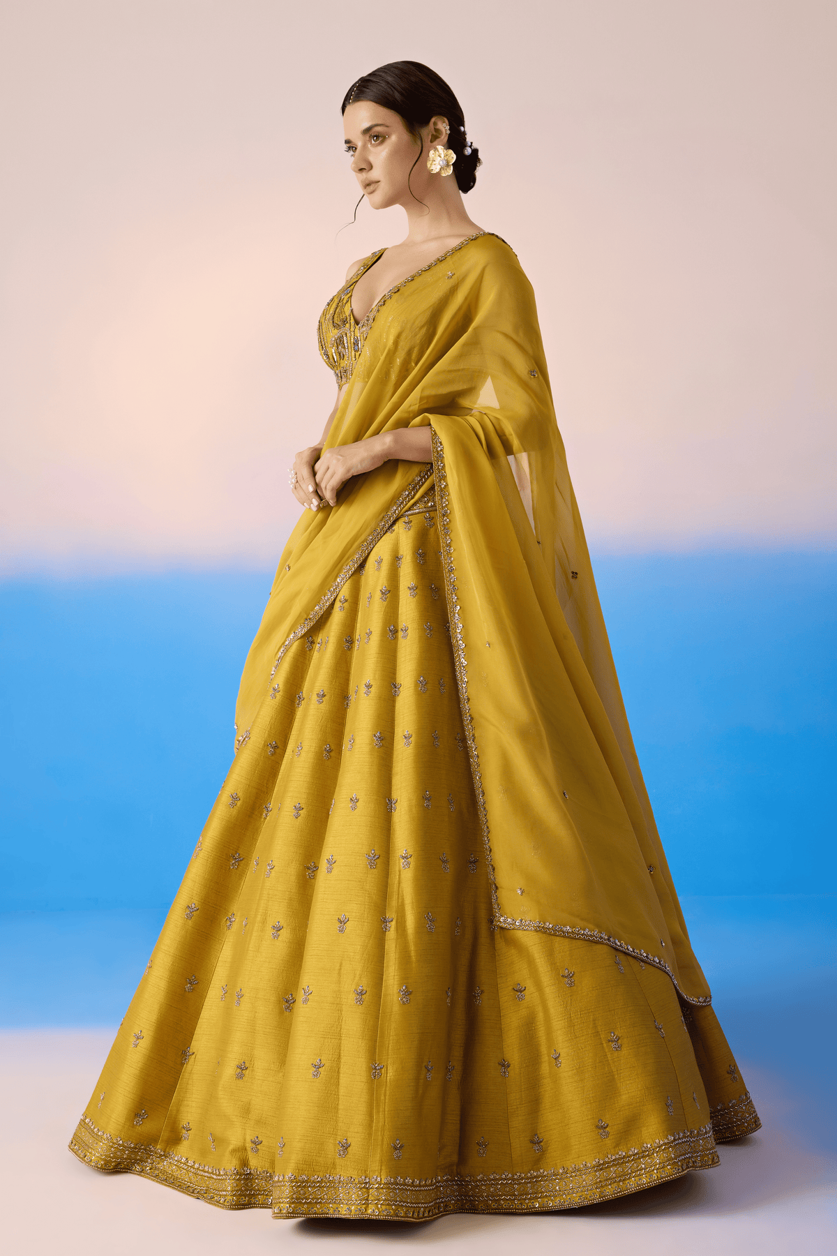Mustard Lehenga Set