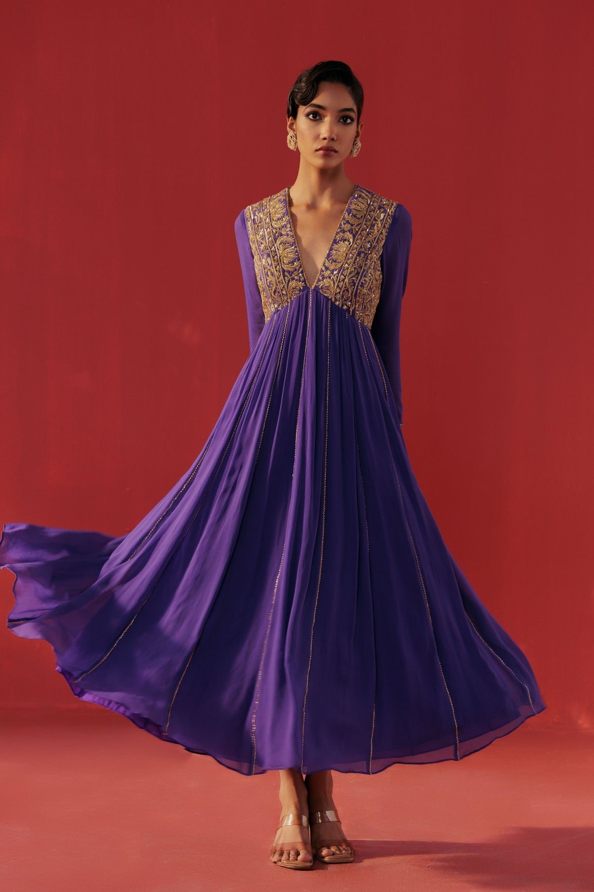 Iris Purple Georgette Anarkali