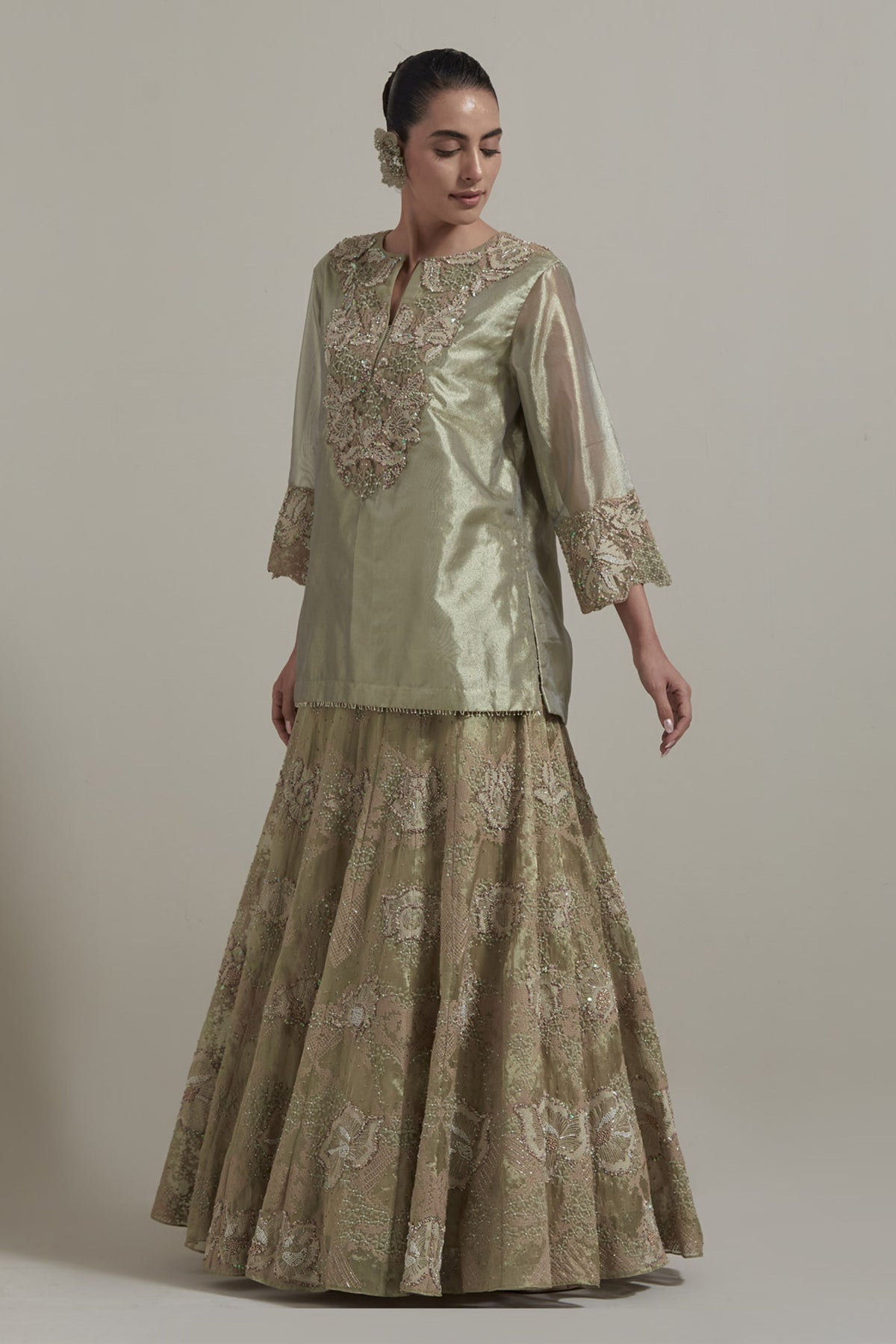 Sage Green Skirt Set