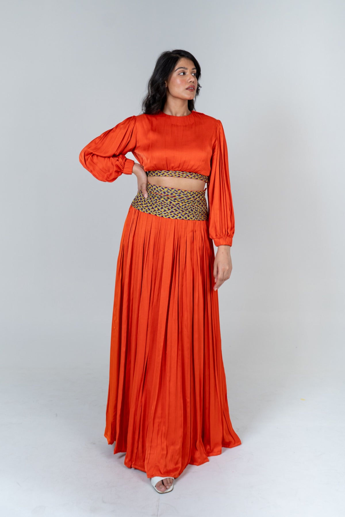 Orange Skirt Set