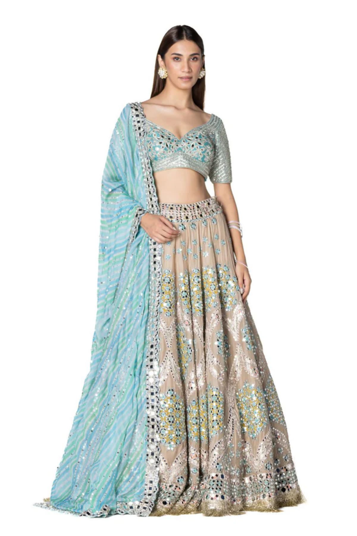 Geometric Patterned Lehenga Set