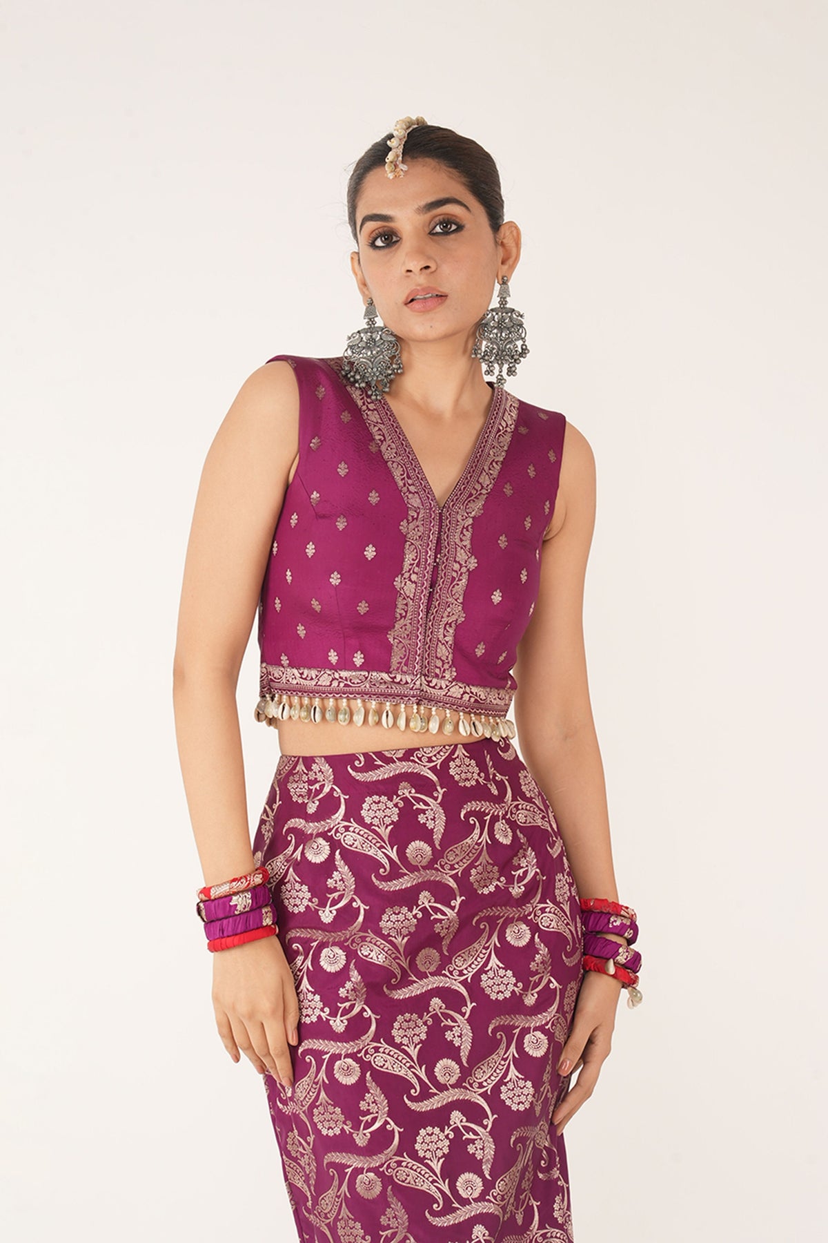 Amyra Purple Skirt Set