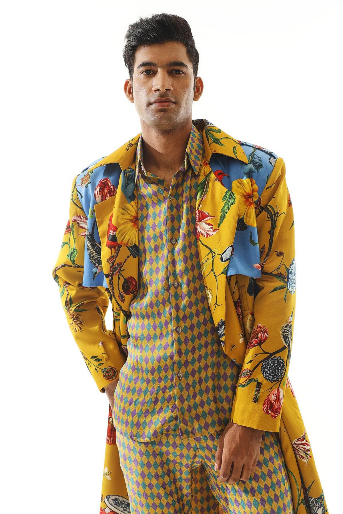 Printed Trench Coat Set