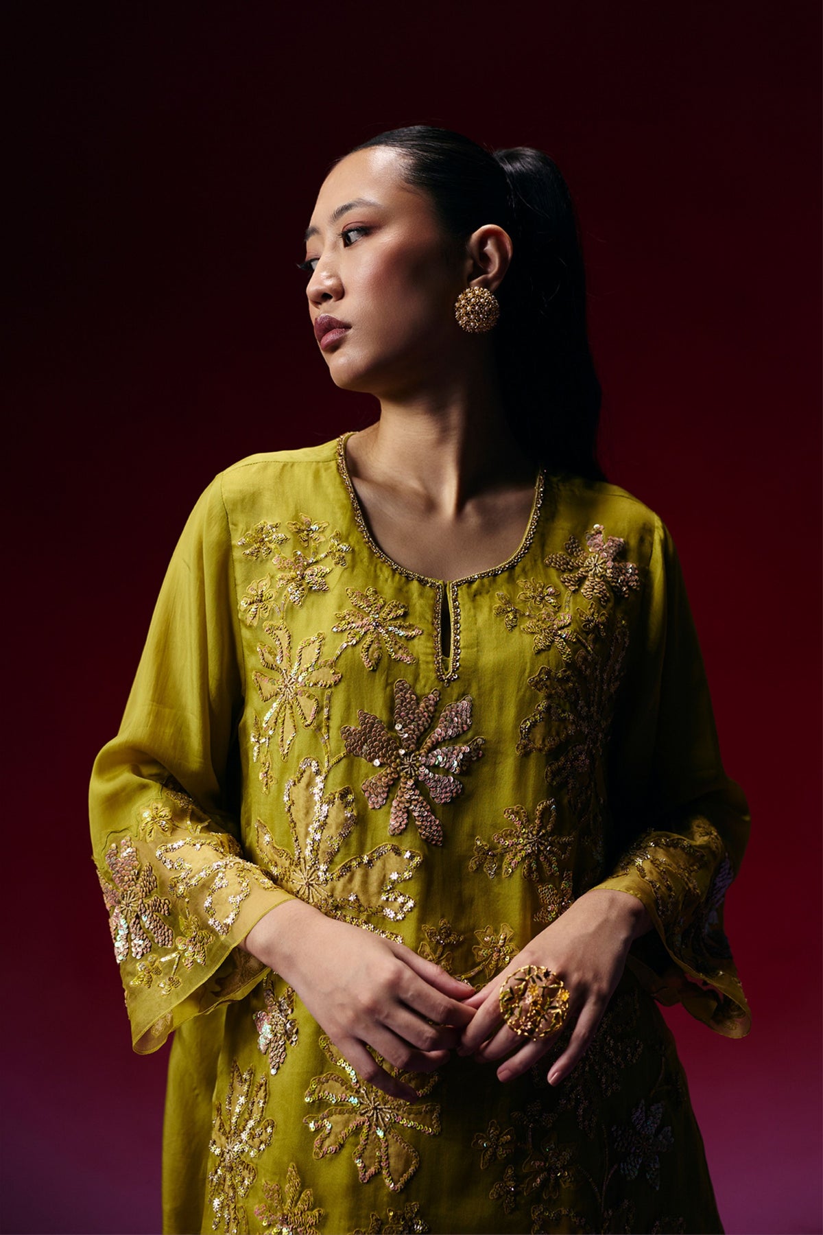 Henna Floral Embellished Sharara Set