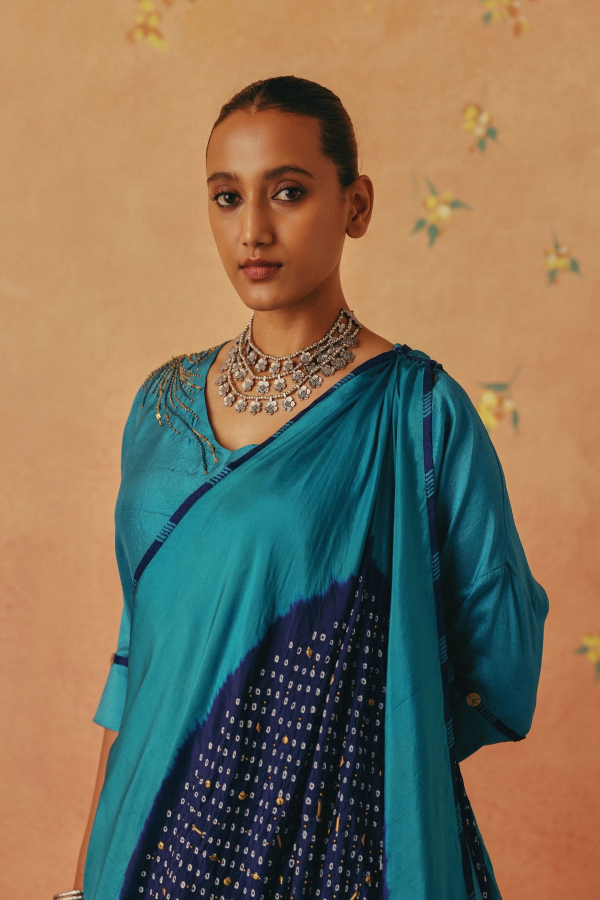 Neel Teal Drape Set