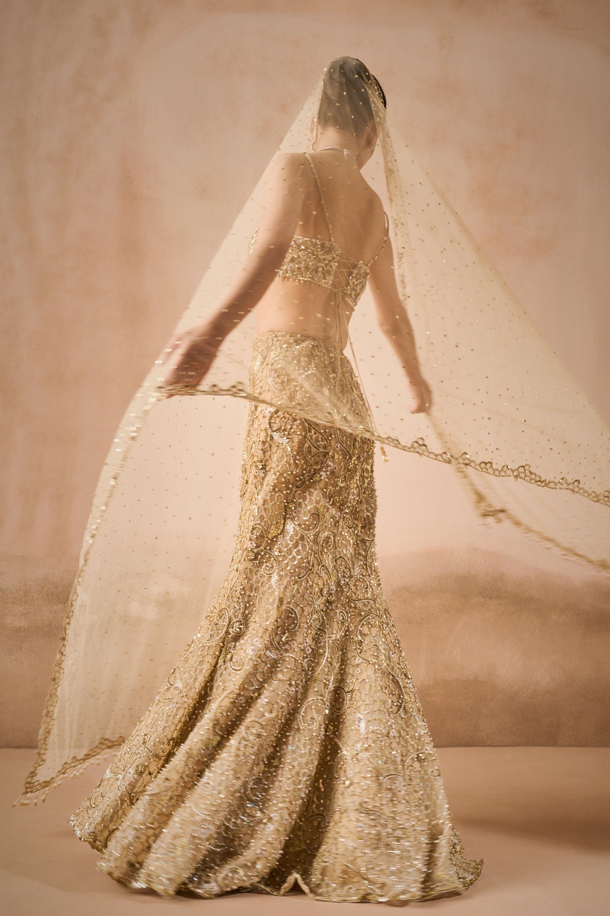 Gold Flare Lehenga Set