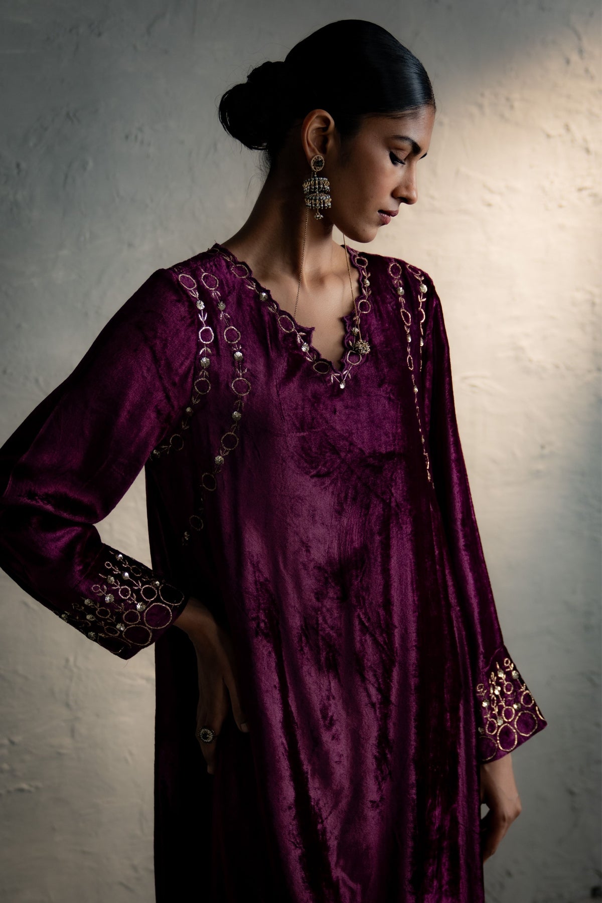 Phiran Style Velvet kurta Set